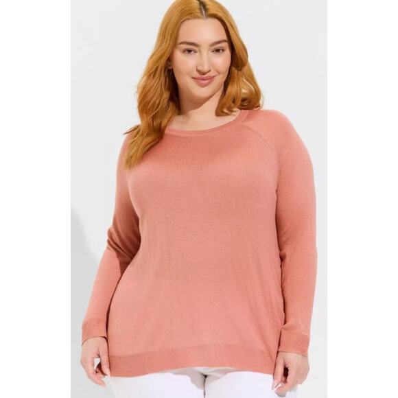 Torrid Tissue Weight Knit Pullover Long Sleeve Sweater Dusty Pink NWT Size 1X - Picture 2 of 9